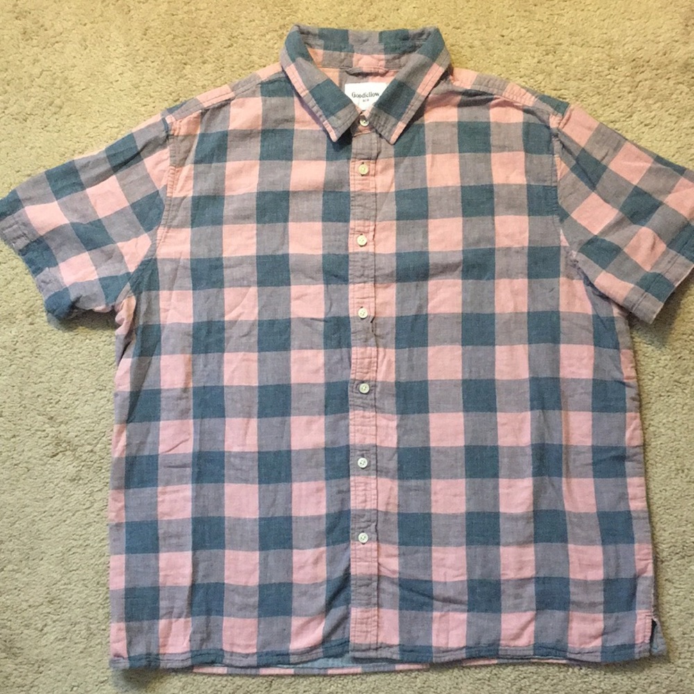 Men’s 100% Cotton Button Up Plaid Shirt
